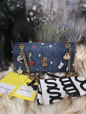 NWT Marc Jacobs Crossbody Bag in Blue denim, small size.